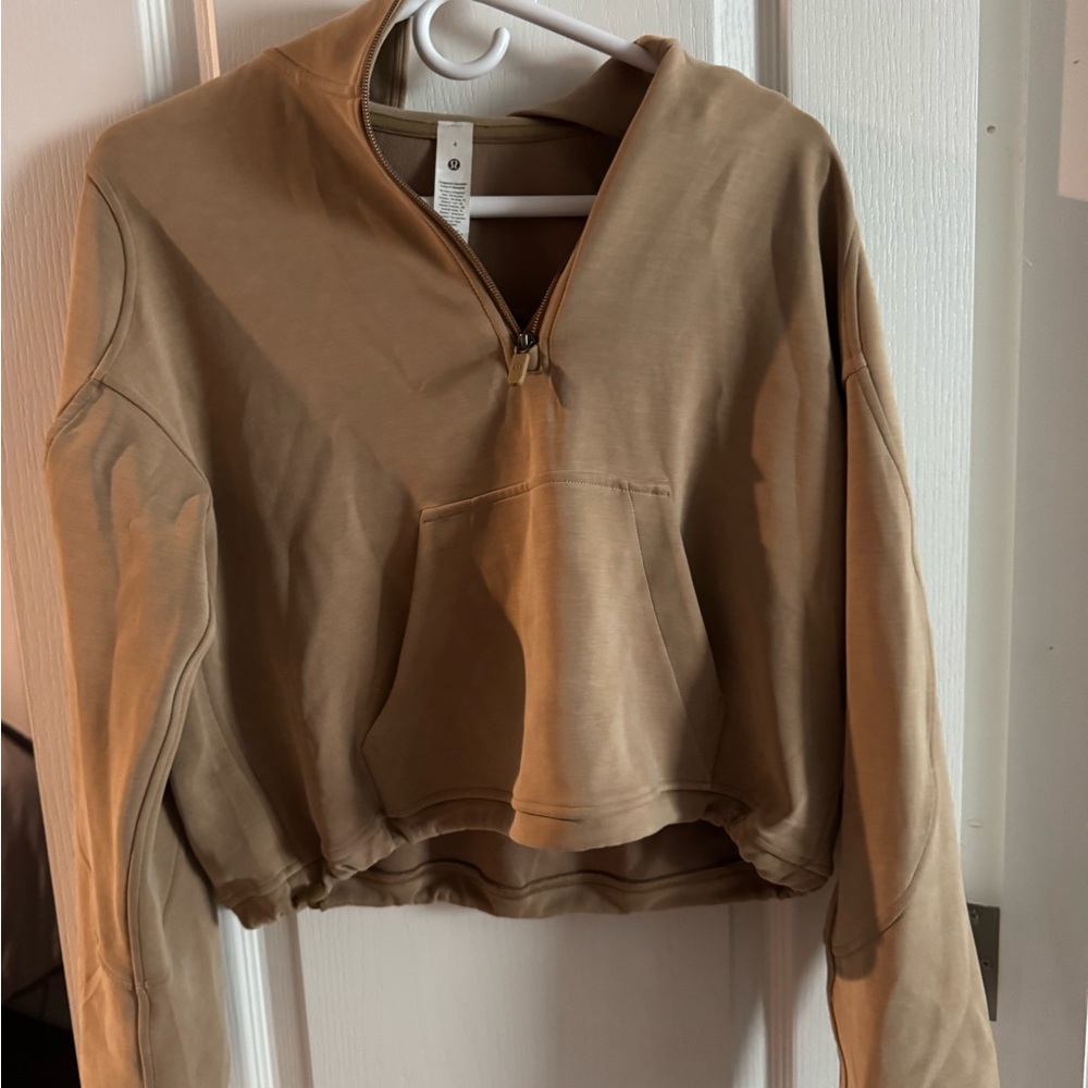 Women's Tan Zip-Up Hoodie